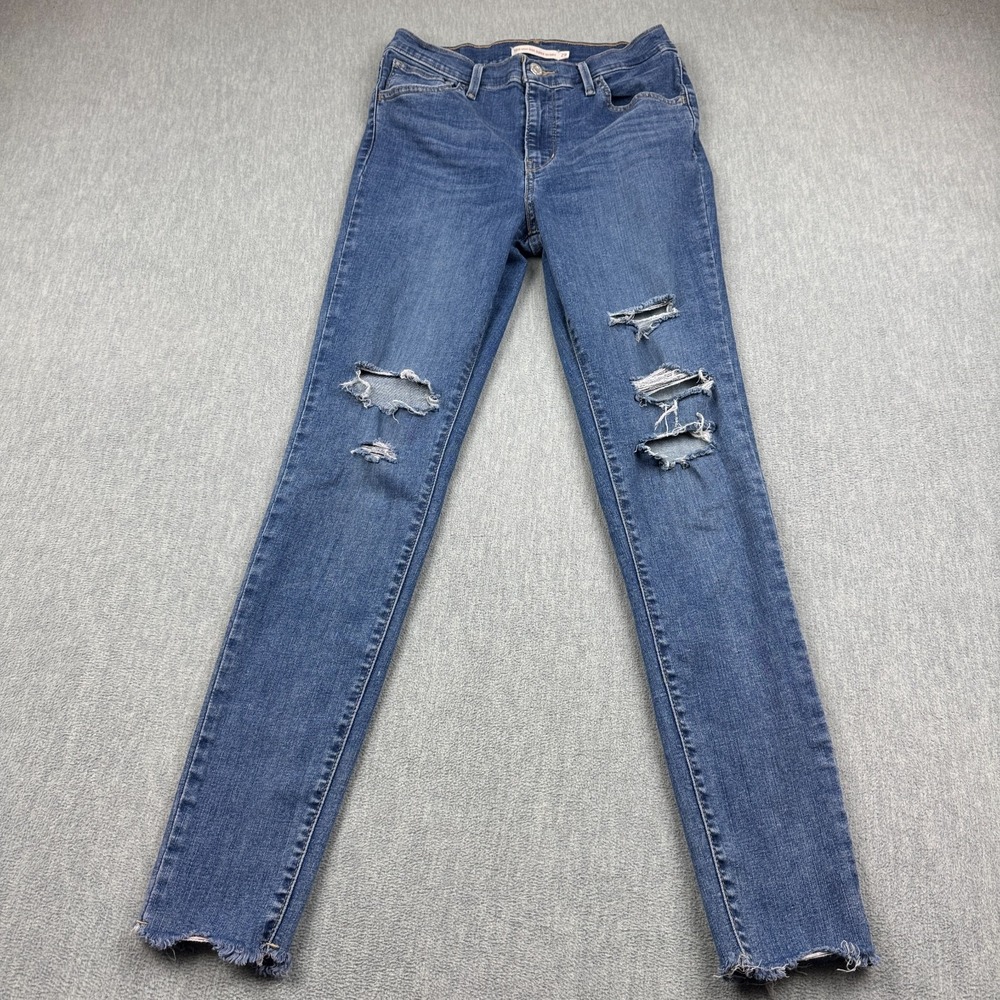Levi's 720‎ Jeans Womens 29x30 Blue High Rise Super Skinny Fray Stretch S40197